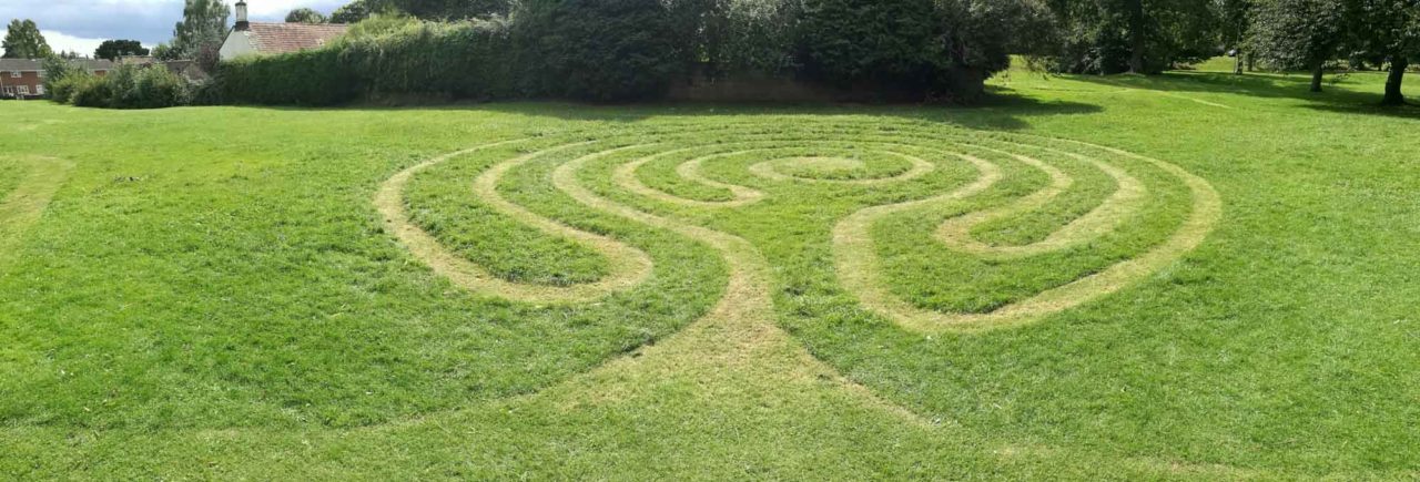 photo of grass Labyrinth at Lyngford Park, Priorswood by Michelle Rumney and Christopher Jelley