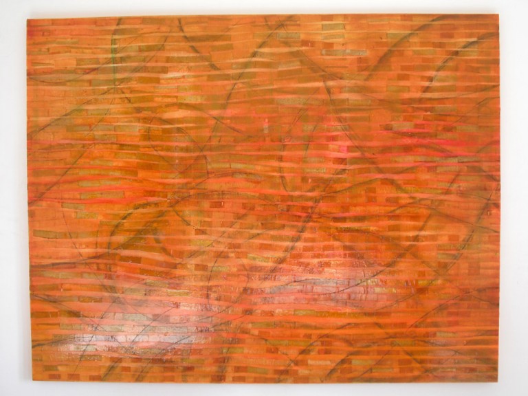 'Shine', oil, ink, pigments & jos papers on canvas, 2009