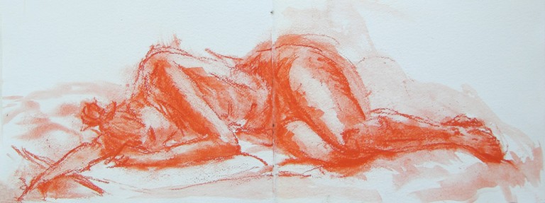 Nude on watercolour paper #13 - 74 x 27,5cm, 2009