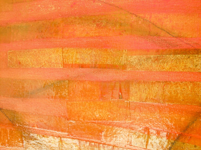 'Shine' (detail), oil, ink, pigments & jos papers on canvas, 2009