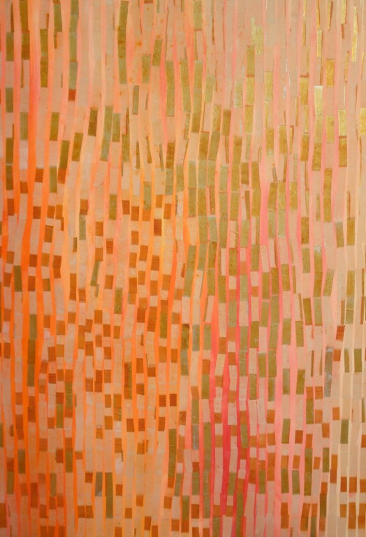 hine, work in progress, oil, pigments and jos papers on canvas, 2009