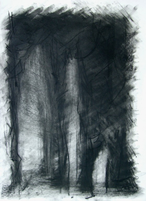 'Possible Landscape', charcoal on paper, 14 x 21 cm 2008