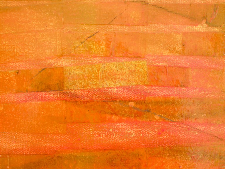 'Shine' (detail), oil, ink, pigments & jos papers on canvas, 2009