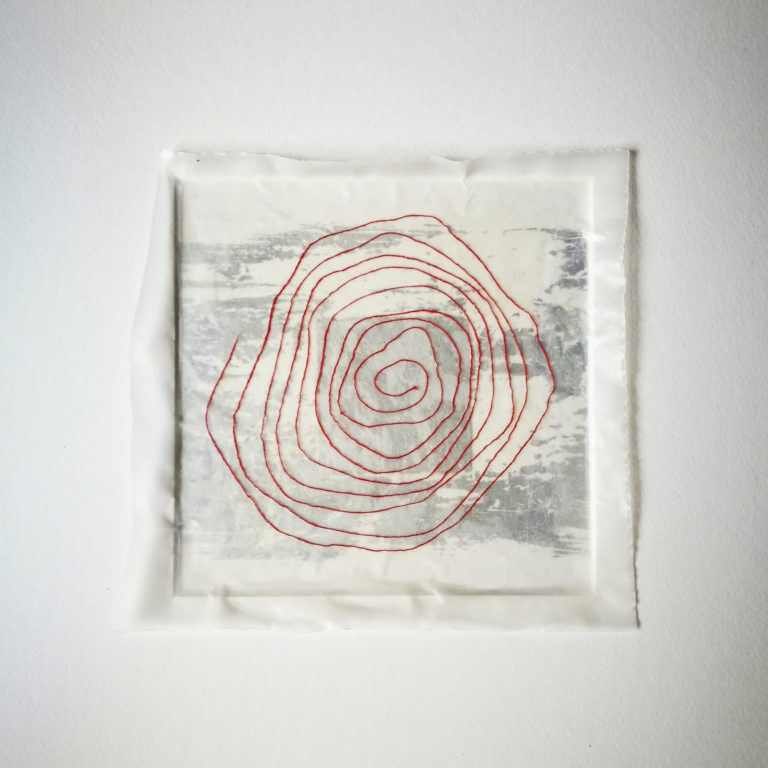 Red Spiral artwork by Michelle Rumney from the St Thomas Way Swansea to Hereford 2018