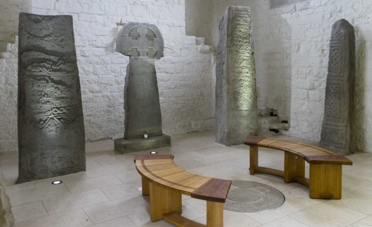 artwork in St Illtuds Llantwit Major in the St Thomas Way exhibition Re-Making Maps of the Mind - Medieval and Modern Journeys by artist Michelle Rumney