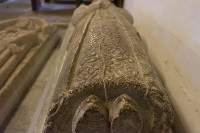 artwork in St Illtuds Llantwit Major in the St Thomas Way exhibition Re-Making Maps of the Mind - Medieval and Modern Journeys by artist Michelle Rumney