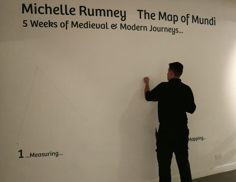 The Wall of Time with artist Michelle Rumney at the Map of Mundi exhibition at Lighthouse Poole