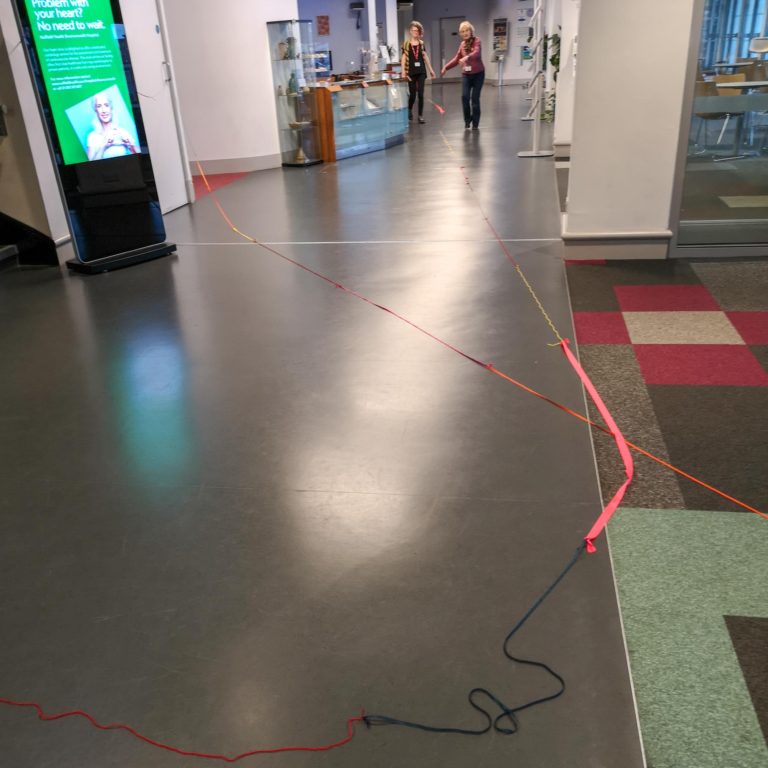 creative workshop 'Measuring to the Saint' with artist Michelle Rumney at the Map of Mundi exhibition at Lighthouse Poole