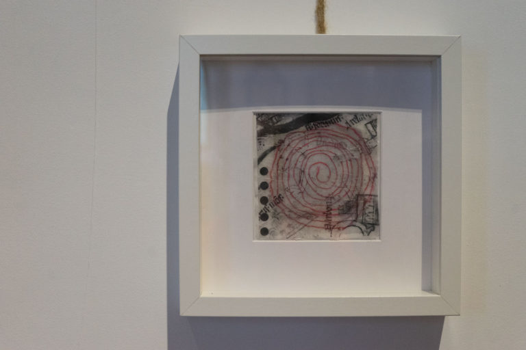 Newport Cathedral Exhibition Medieval & Modern Journeys for St Thomas Way by artist Michelle Rumney