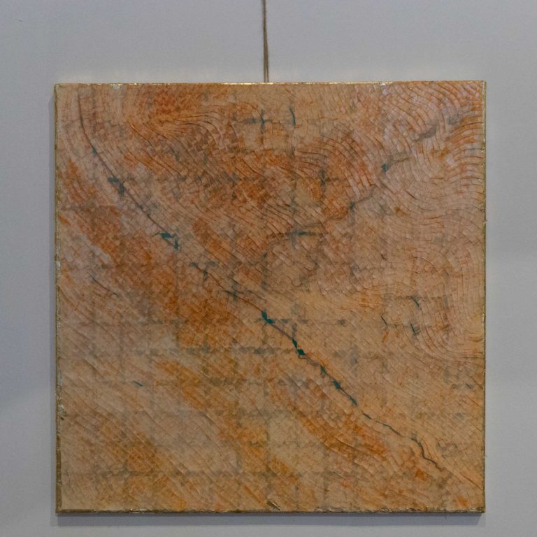 Newport Cathedral Exhibition Medieval & Modern Journeys for St Thomas Way by artist Michelle Rumney