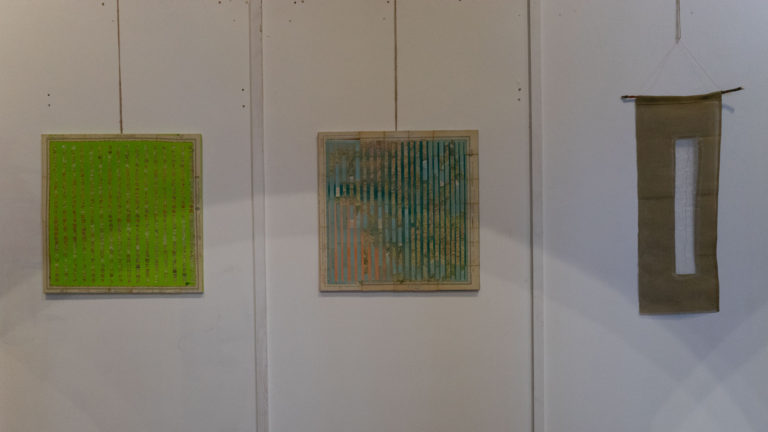 Newport Cathedral Exhibition Medieval & Modern Journeys for St Thomas Way by artist Michelle Rumney