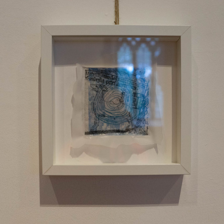Newport Cathedral Exhibition Medieval & Modern Journeys for St Thomas Way by artist Michelle Rumney