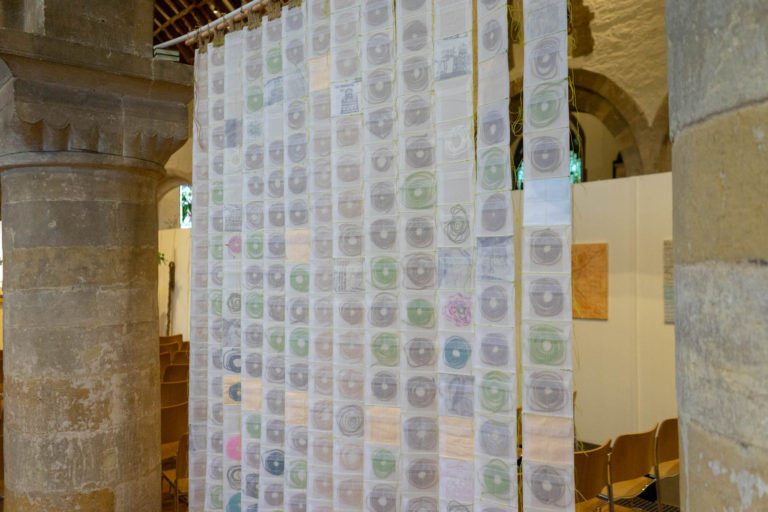 Newport Cathedral Exhibition Medieval & Modern Journeys for St Thomas Way by artist Michelle Rumney