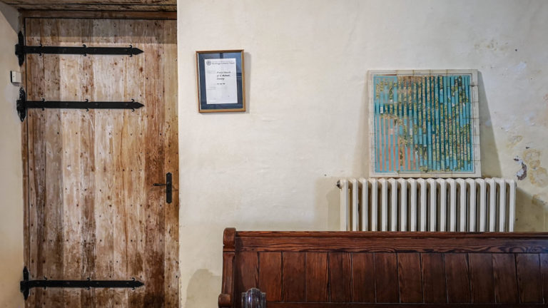 Ewenny Priory Exhibition Summer 2019: Medieval & Modern Journeys for St Thomas Way by artist Michelle Rumney