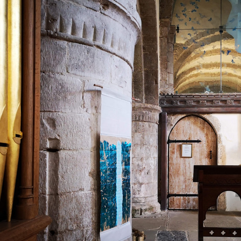 Ewenny Priory Exhibition Summer 2019: Medieval & Modern Journeys for St Thomas Way by artist Michelle Rumney