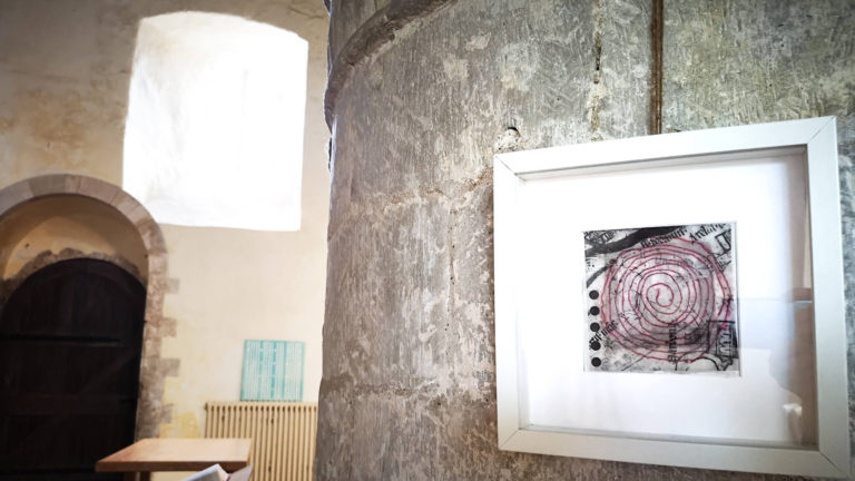 Ewenny Priory Exhibition Summer 2019: Medieval & Modern Journeys for St Thomas Way by artist Michelle Rumney