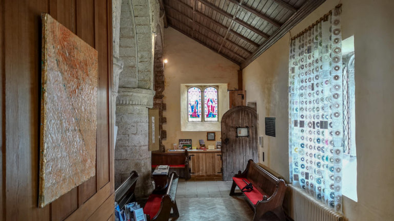Ewenny Priory Exhibition Summer 2019: Medieval & Modern Journeys for St Thomas Way by artist Michelle Rumney