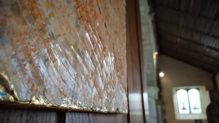 Ewenny Priory Exhibition Summer 2019: Medieval & Modern Journeys for St Thomas Way by artist Michelle Rumney
