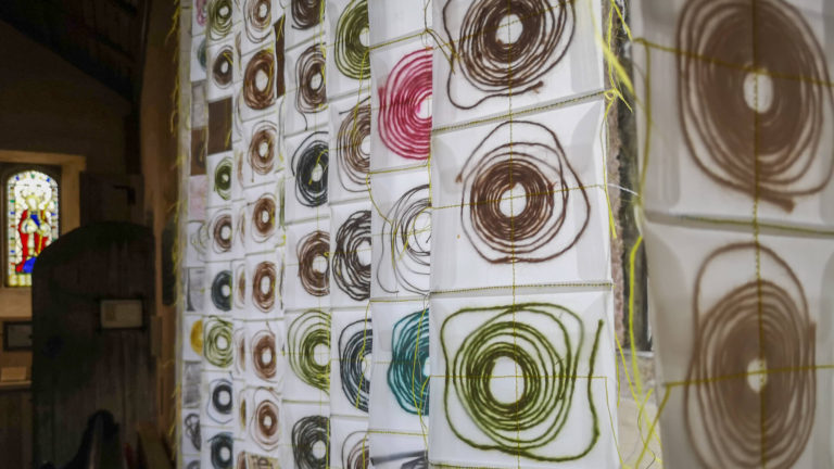 Ewenny Priory Exhibition Summer 2019: Medieval & Modern Journeys for St Thomas Way by artist Michelle Rumney