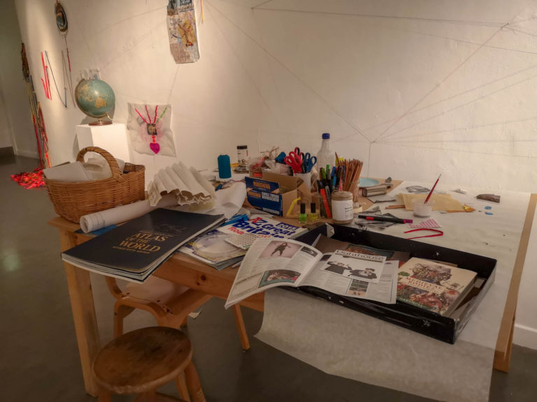 Medieval and Modern Mapping art exhibition and workshops by artist Michelle Rumney at Lighthouse Pooles Centre for the Arts