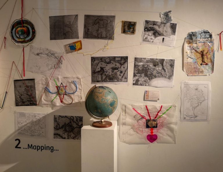 Medieval and Modern Mapping art exhibition and workshops by artist Michelle Rumney at Lighthouse Pooles Centre for the Arts