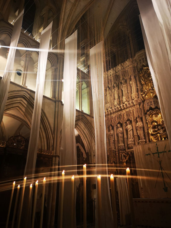 Lent Art Installation 2020 'Pilgrimage' by Michelle Rumney at Southwark Cathedral