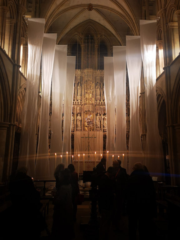 Lent Art Installation 2020 'Pilgrimage' by Michelle Rumney at Southwark Cathedral