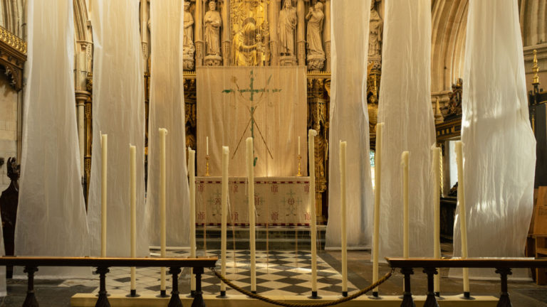 Lent Art Installation 2020 'Pilgrimage' by Michelle Rumney at Southwark Cathedral
