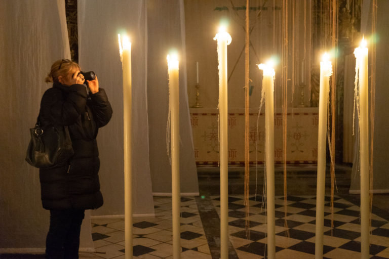 Lent Art Installation 2020 'Pilgrimage' by Michelle Rumney at Southwark Cathedral