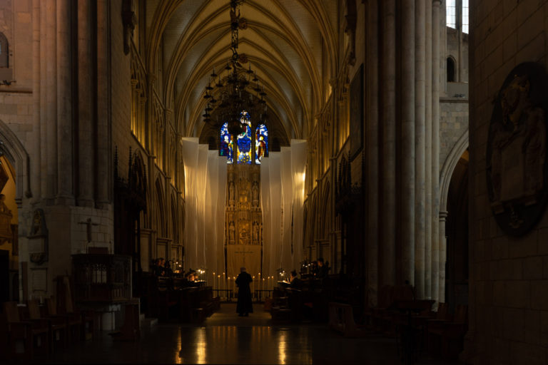 Lent Art Installation 2020 'Pilgrimage' by Michelle Rumney at Southwark Cathedral, London