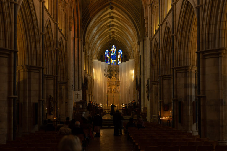 Lent Art Installation 2020 'Pilgrimage' by Michelle Rumney at Southwark Cathedral, London