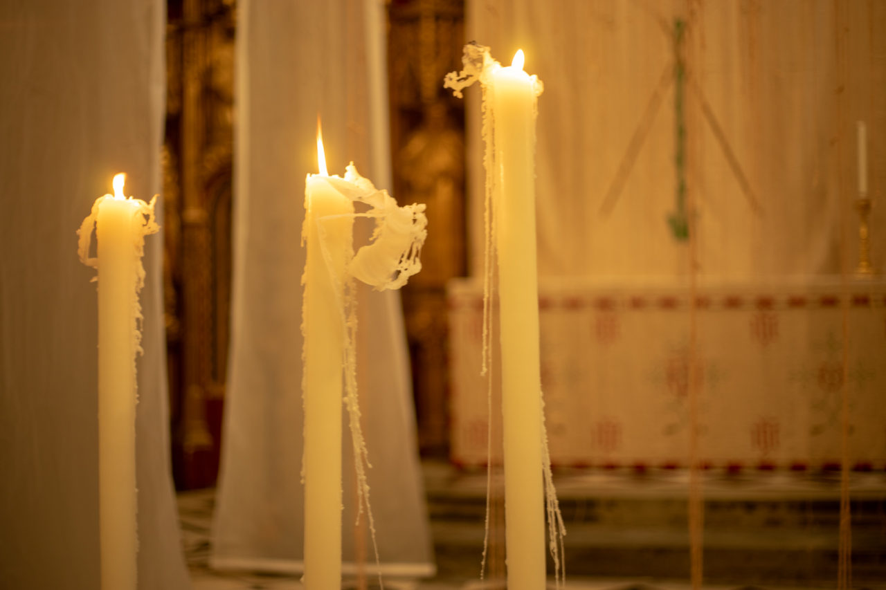 Lent Art Installation 2020 'Pilgrimage' by Michelle Rumney at Southwark Cathedral, London
