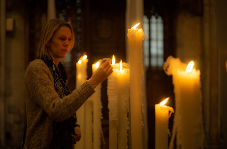 Lent Art Installation 2020 'Pilgrimage' by Michelle Rumney at Southwark Cathedral, London