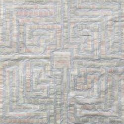 The 48 Laws of Power - Part 2 - Laws 26-48, triple meander labyrinth, book pages on paper, H154 x W152.5 cm, Dorset, 2013 'The 48 Laws of Power' by David Greene reworked as a mixed media artwork by Michelle Rumney in the form of a Triple Meander Labyrinth, book pages on paper, photo showing artists work Part 2