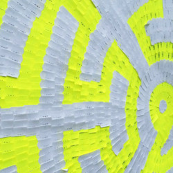 'The Manuscript Maze', (detail), adhesive labels on paper, 148 x 148 cm, 2013 'The Manuscript Maze', (detail), adhesive labels on paper, 148 x 148 cm, 2013