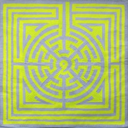 'The Manuscript Maze', based on a 17th century design, adhesive labels on paper, 148 x 148 cm, 2013 'The Manuscript Maze', based on a 17th century design, adhesive labels on paper, 148 x 148 cm, 2013