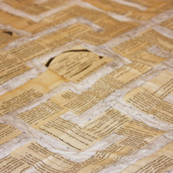 '7 Habits of Highly Effective People 7 Path Labyrinth', (work in progress), book pages on paper, 163 x 163 cm, 2012 '7 Habits of Highly Effective People 7 Path Labyrinth', (work in progress), book pages on paper, 163 x 163 cm, 2012