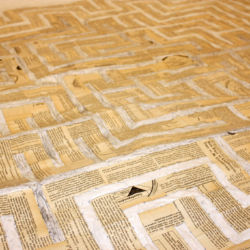 '7 Habits of Highly Effective People 7 Path Labyrinth', (work in progress), book pages on paper, 163 x 163 cm, 2012 '7 Habits of Highly Effective People 7 Path Labyrinth', (work in progress), book pages on paper, 163 x 163 cm, 2012