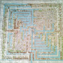 'In My Own Footsteps', map pieces on paper, 140 x 143 cm, 2013 'In My Own Footsteps', map pieces on paper, 140 x 143 cm, 2013