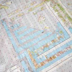 'In My Own Footsteps', map pieces on paper, (work in progress), 140 x 143 cm, 2013 'In My Own Footsteps', map pieces on paper, (work in progress), 140 x 143 cm, 2013