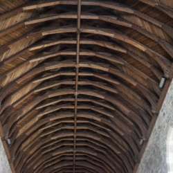ceiling of St Marys Priory Church Abergavenny in Wales - part of the St Thomas Way