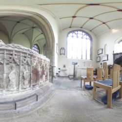 the light-filled chapel at St Marys Priory Church Abergavenny in Wales - part of the St Thomas Way