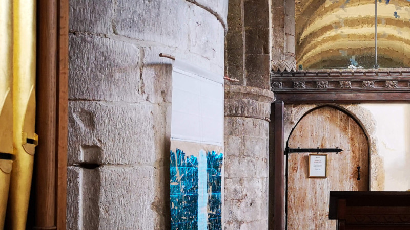 Ewenny Priory Exhibition Summer 2019: Medieval & Modern Journeys for St Thomas Way by artist Michelle Rumney