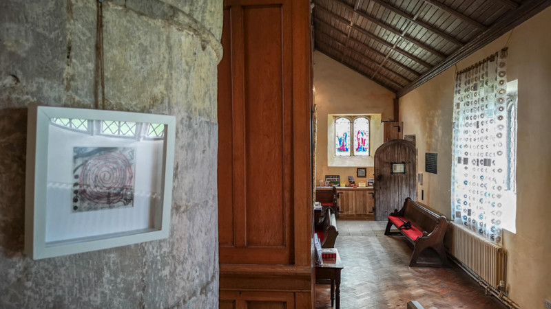 Ewenny Priory Exhibition Summer 2019: Medieval & Modern Journeys for St Thomas Way by artist Michelle Rumney