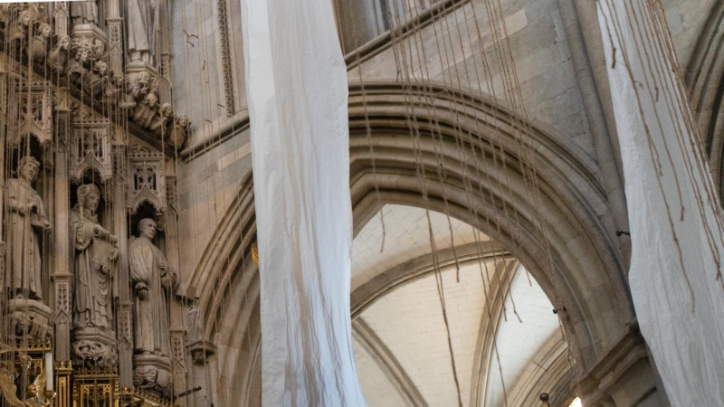 Lent Art Installation 2020 'Pilgrimage' by Michelle Rumney at Southwark Cathedral