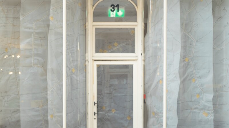 photo of The Ragged Map art installation in Boscombe Royal Arcade by artist Michelle Rumney